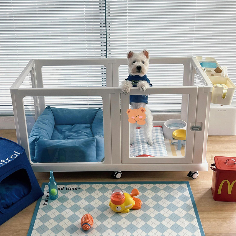 透明狗狗围栏狗窝栅栏室内隔离可移动小型犬狗笼子亚克力家用栅栏