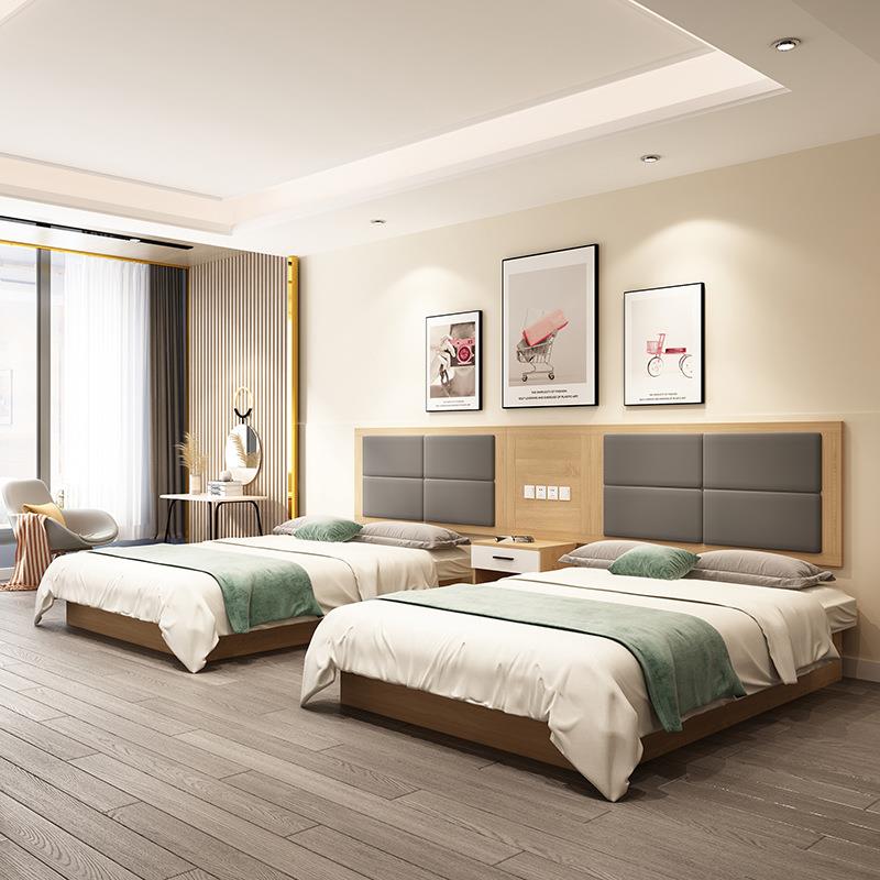 酒店家具标间全套家具民宿公寓出租屋床箱旅馆宾馆单双人间专用床