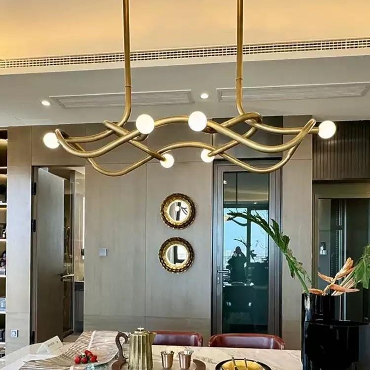 意大利设计师款创意个性高端不锈钢餐厅客厅书房吧台别墅楼梯吊灯