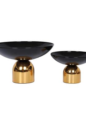 摆件个性星系几何圆形托盘铁艺装饰果盘软装装饰家居工艺品