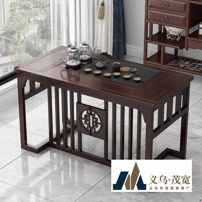 实木茶桌家用小型阳台客厅茶桌新中式一整套可移动茶桌一体泡茶台