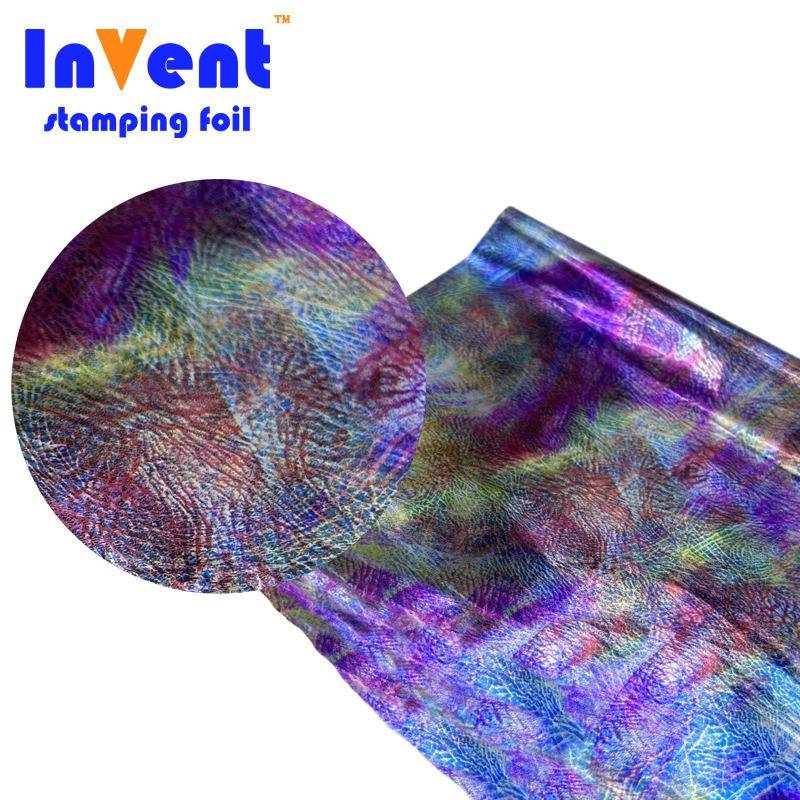12u75CM多彩大裂纹布料烫金纸花膜服装纺织水洗丝印烫金浆膜印箔