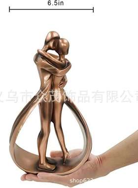 DreamsEden Affectionate情侣艺术激情拥抱 吻雕像树脂工艺品摆件
