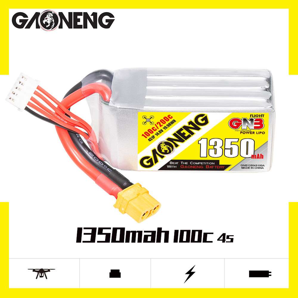 高能GNB 1350mAh 4S 14.8V 100C穿越机航模FPV锂电GAONENG LiPo