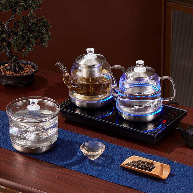 底部上水壶电热烧水壶泡茶具茶台一体机茶桌抽水电茶炉快速烧水壶