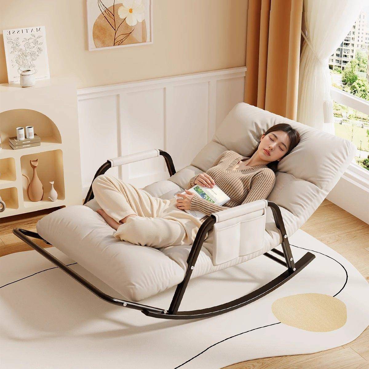 双人懒人沙发成人摇摇椅躺椅大人可睡觉家用阳台客厅单人休闲椅子