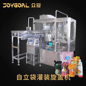 众冠ZLD4A豆浆酸鲜牛奶优格充填封口吸嘴袋灌装旋盖机全自动控制