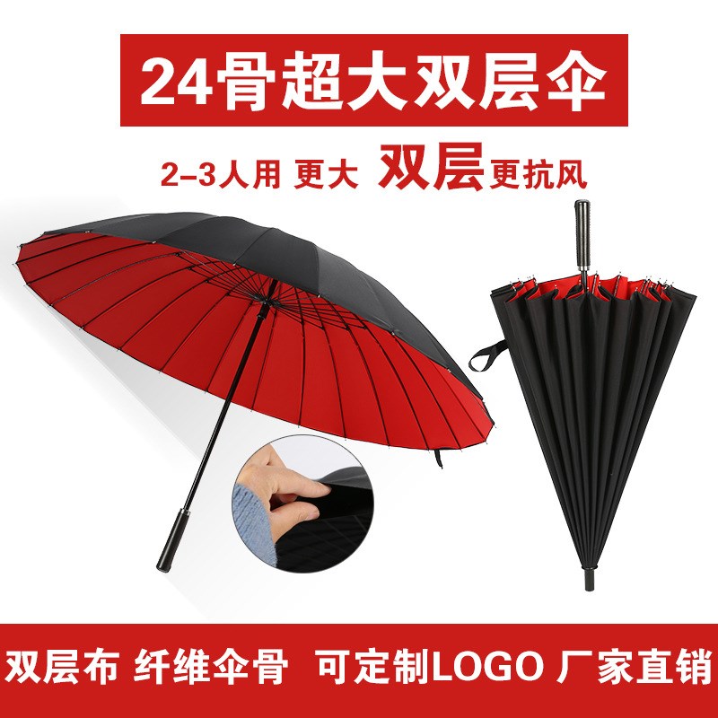 雨伞男士大号长柄伞24骨加固防暴雨雨伞坚固耐用防V雨防风二十四