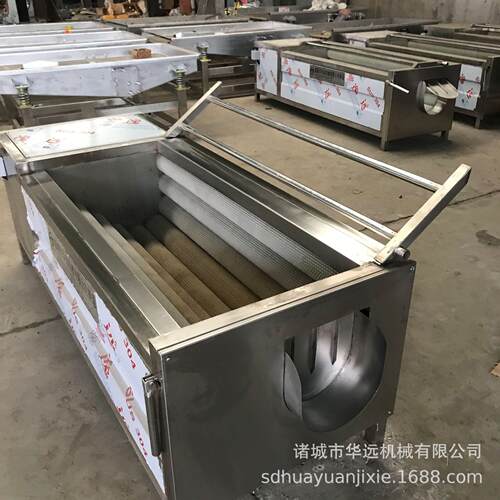 莲藕土豆去皮清洗机不锈钢毛辊去泥清洗机根茎类蔬菜去皮清洗设备