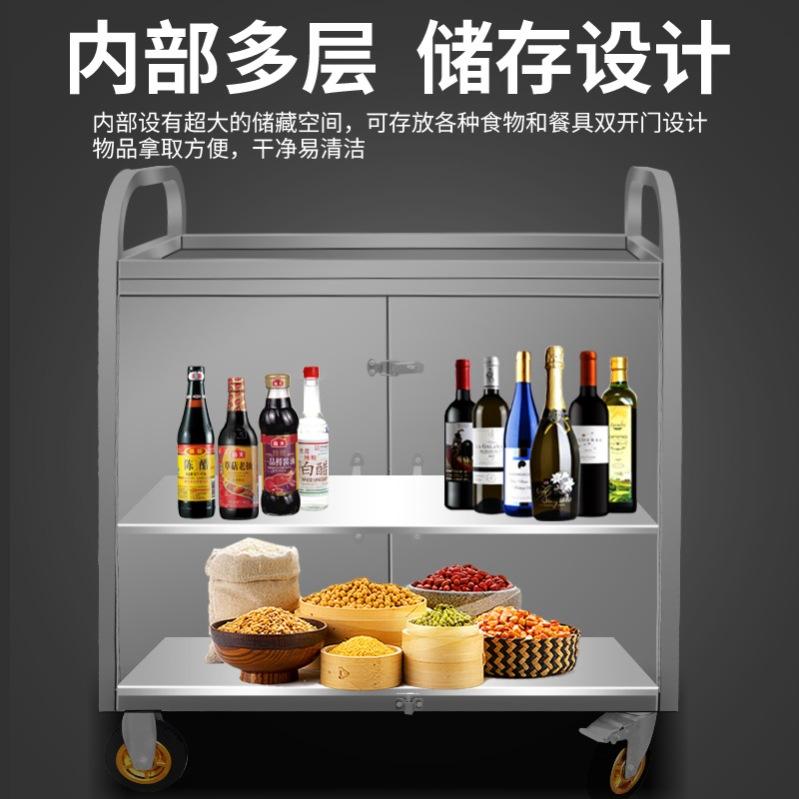 酒店医院养老院小推车外卖餐车夜市摆摊金属不锈钢手推车保温餐车
