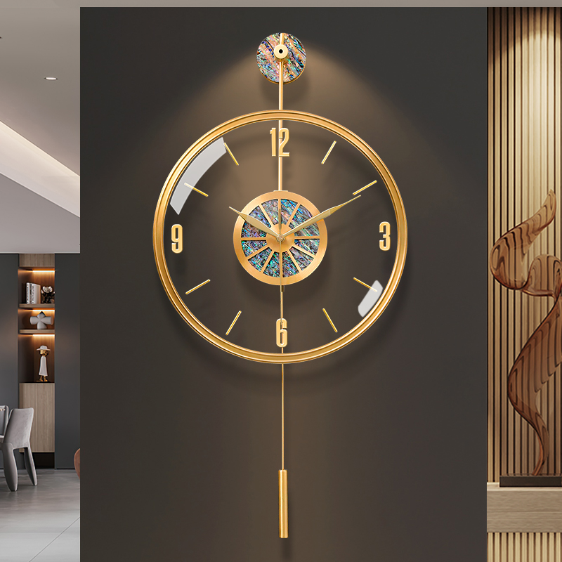 网红2022新i款轻奢挂钟家用装饰创意静音时钟客厅钟表现代简约摆