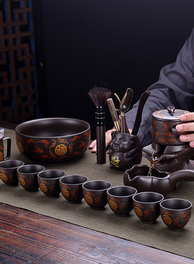 隐茶缘 紫砂懒人茶滤茶漏过滤器单个泡茶神器石磨半自动茶具配件