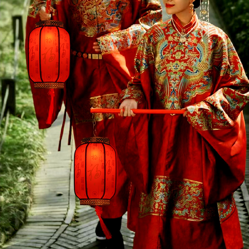 2025新款手提红灯笼中式汉服婚纱照道具灯笼幼儿舞蹈道具手提宫灯
