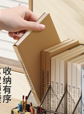 桌面收纳置物用办公桌文件收纳盒公品书架架书立架多层INV金办属
