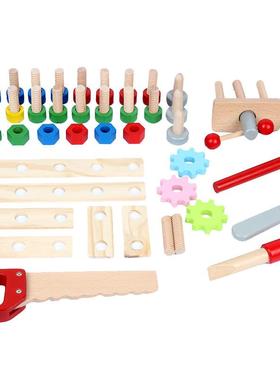 丝制工具台幼童拧木螺儿JMH螺母拆装拆卸仿真维修过家家益智忙碌