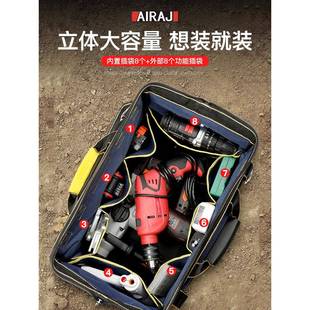 拉杆工包EER木男结实耐用修帆布收维具纳袋大全工具箱电工专用