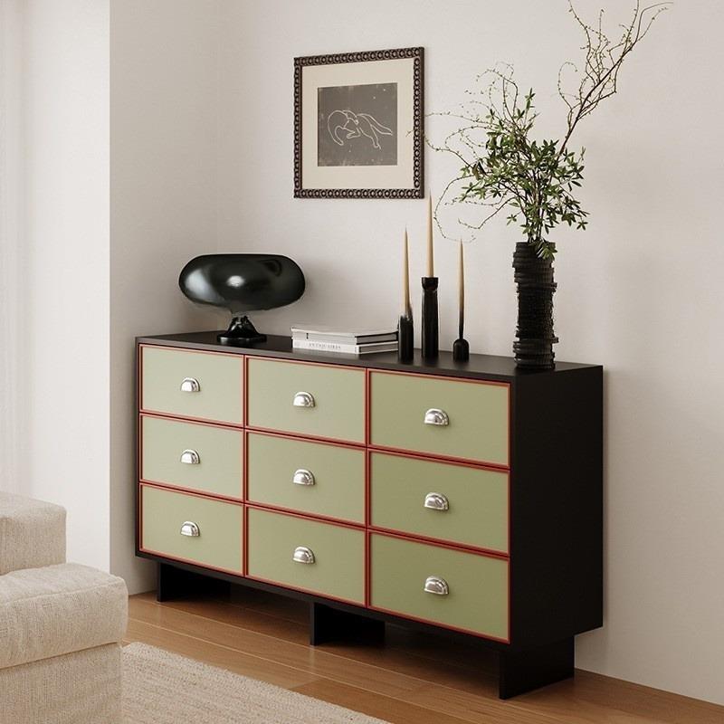 法复古九斗柜拼色无品牌/木边式柜玄关柜客储物收厅纳实抽屉柜六