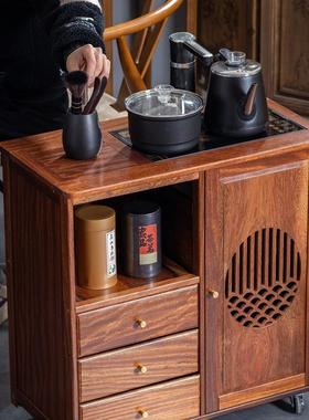 实4038木置移壶动茶水柜家茶桌边柜泡茶台用烧水一体边柜办公室茶