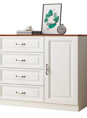 A5L斗实柜收纳柜简式约现代斗柜木客五厅欧六斗橱卧室白色F76J7H8