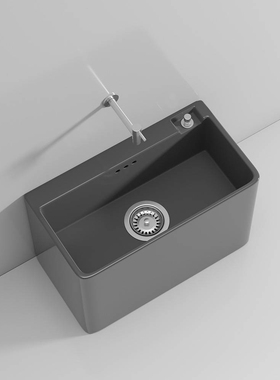 S588阳台卫生间灰色洗拖把池家用大号陶瓷拖布池户外小号槽池