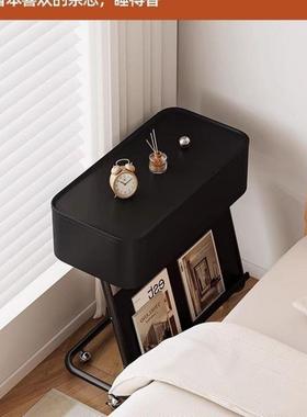 欧式客代厅54545轻奢沙发边简柜创意黑色收纳现约几可移动中古角