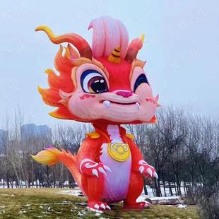 吉非遗手彩绘龙型工灯笼大型灯光节q2024010设计造祥物彩灯型龙年