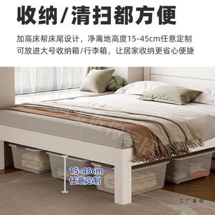 实木拼排架ZOL床骨架子床超脚薄床头床高床飘窗接床定制床任意尺