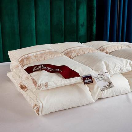 新款立02316支高密度大提花羽绒被壳自充绒羽0绒被子厂体家