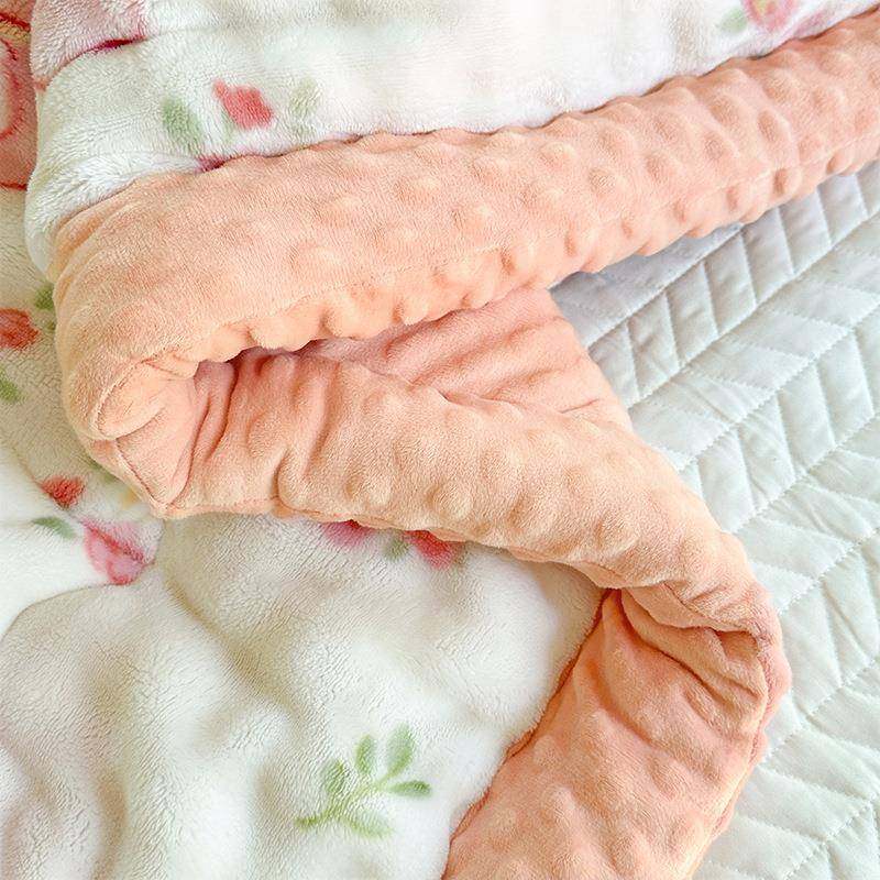 2025新款直播爆款冬被兔无品牌/兔绒豆豆被三被夹棉加毛毯毯子冬