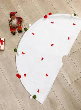 新装款圣刺诞节白色绣树裙圣诞树底饰CX24432A围圣诞节日装裙饰用