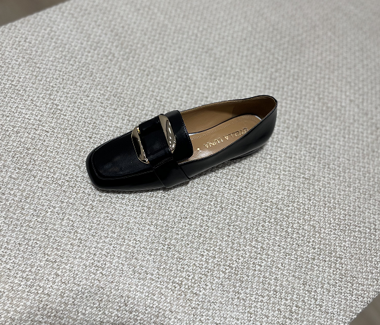 STELLA LUNA春季新款套脚女鞋方头羊皮平底鞋方扣真皮浅口女单鞋