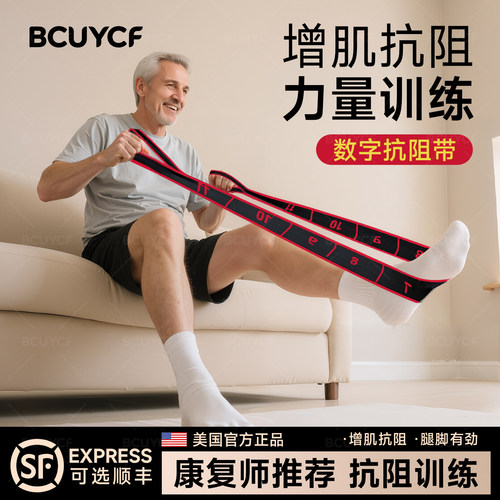 【美国品牌】抗阻增肌数字阻力带