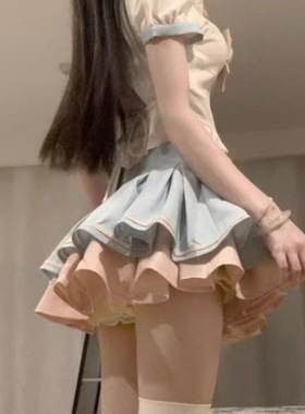 Jody夏季甜美蛋糕裙日系jk奶甜公主裙短裙jk制服套装女两件套