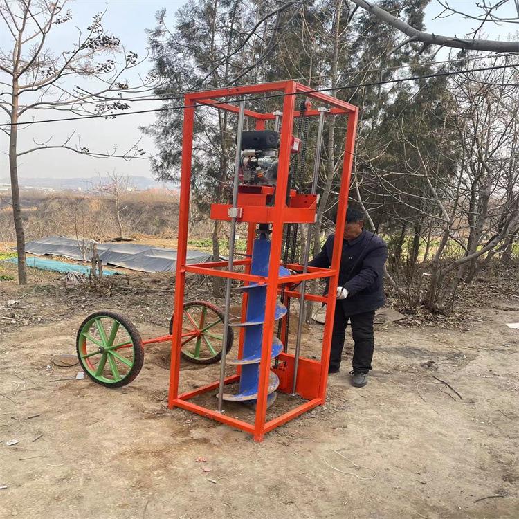 山地电线杆挖坑机房屋地基加固钻孔机通信杆冻土打坑机管桩掏土机