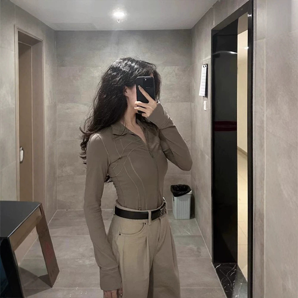 运动瑜伽服外套女早春新款女装立领休闲修身内搭春秋长袖瑜伽上衣