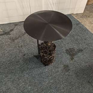 轻奢天然大理石茶几金属木质不锈钢家用沙发床头边几阳台圆形小桌