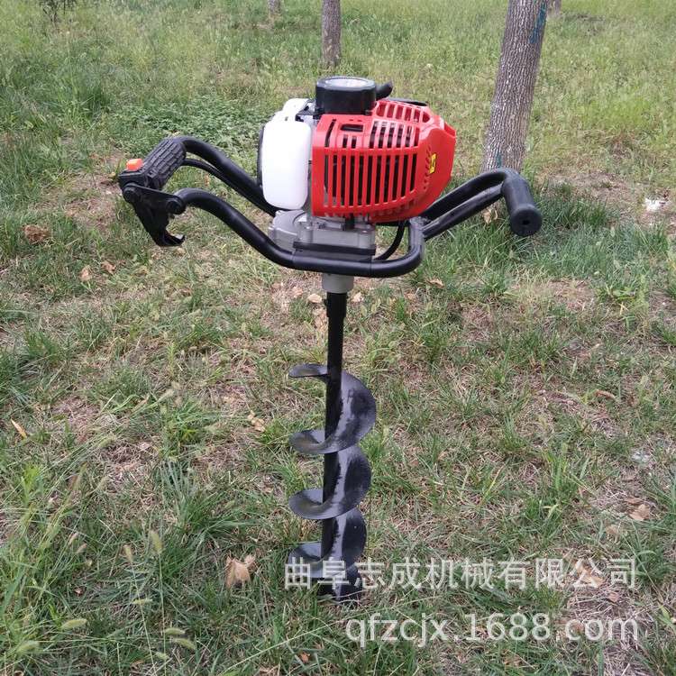 街道园林种树挖坑机 手提式汽油打桩机 农场围栏立杆打眼机
