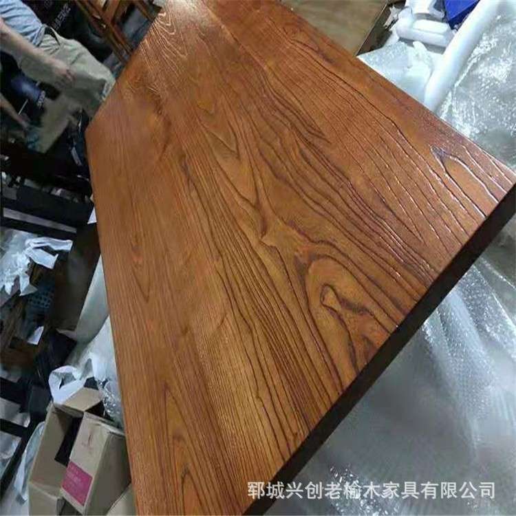 老榆木风化整板大桌面方料实木硬木方自然纹理房梁木材原木隔断
