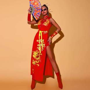 靡瑟品 年会演出服女套装打歌服中国风爵士舞服装女团舞蹈服新款