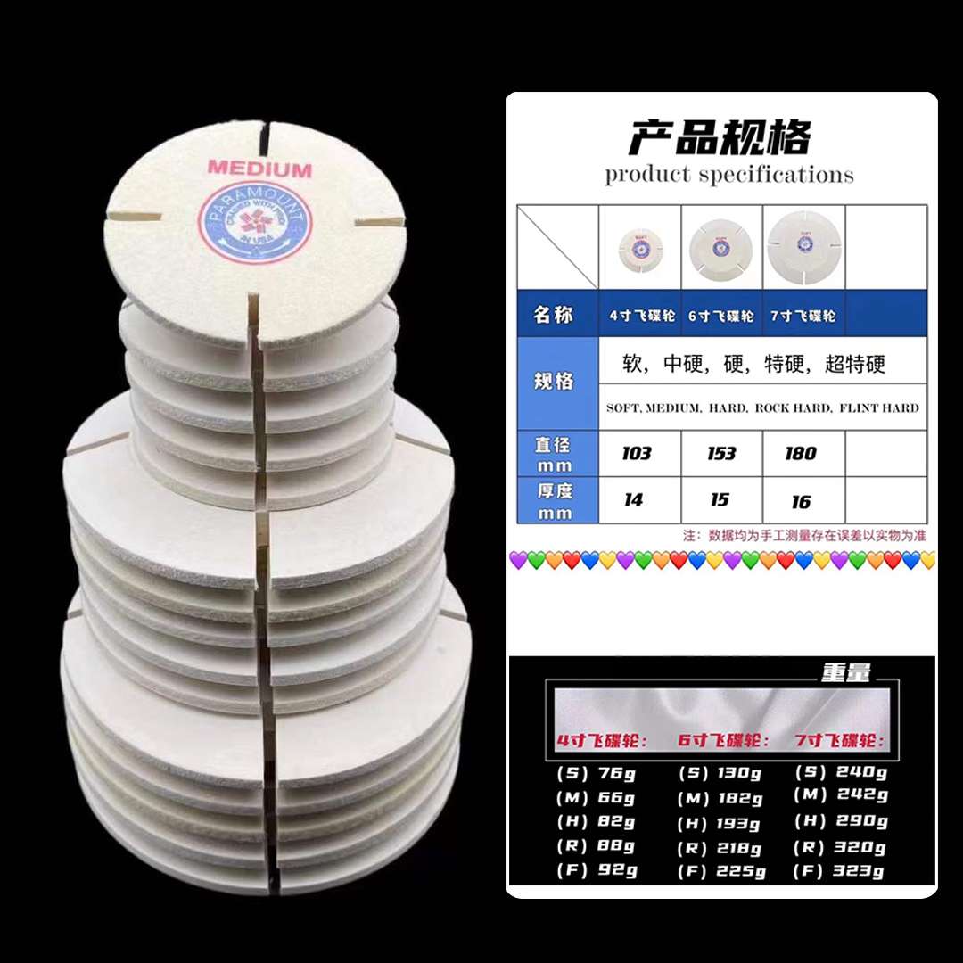 羊毛抛光轮进口4寸超硬飞碟轮柏轮首饰钟表镜面打磨打金工具器材