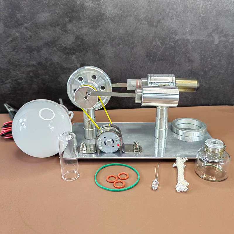 斯特林发动机大灯泡发电机外燃机微型发电机发动机模型引擎迷你