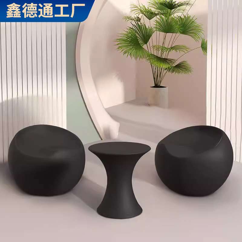 跨境庭院沙发餐厅桌子椅子套装塑料椅子户外售楼部防水网红茶几