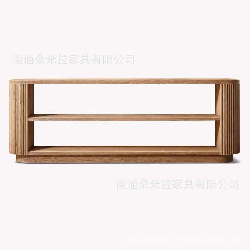 美式RH家具现代简约橡木边几轻奢客厅沙发背几法式乡村复古玄关桌