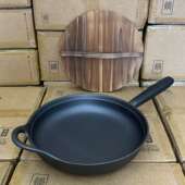 加深平底锅铸铁锅24 28cm煎炒锅家用无涂层不粘厚生铁锅