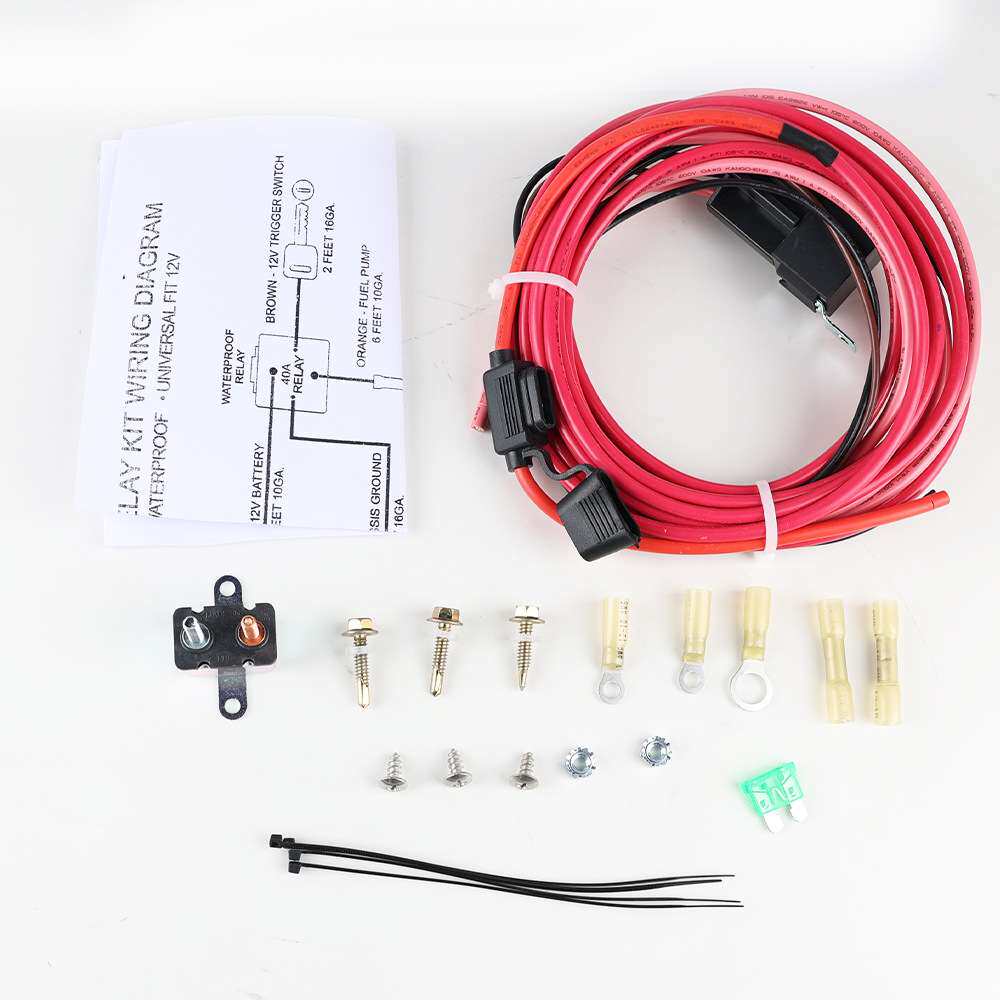 电动燃油泵线束继电器套件 40A防水继电器开关套件12V P/N 30247