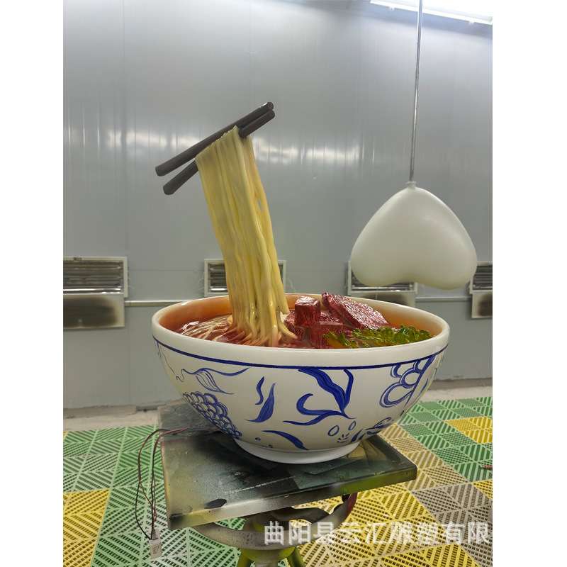 玻璃钢仿真大碗面条筷子雕塑餐厅面馆招牌引流拉面大碗景观摆件