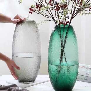 出口品质特大号玻璃花瓶简约摆件水养富贵竹龙柳吊钟马醉木创意落