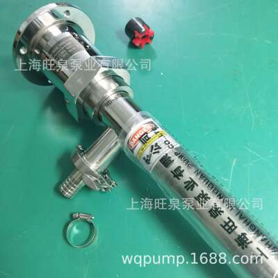 上海旺泉HD-SS316L-1000HV100NBR食品级螺杆式插桶泵、螺杆抽液泵