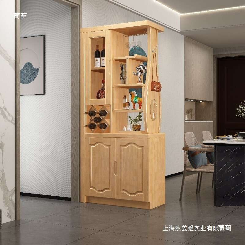实木隔断柜新中式玄关屏风酒柜一体客厅间厅柜现代简约入户门厅柜
