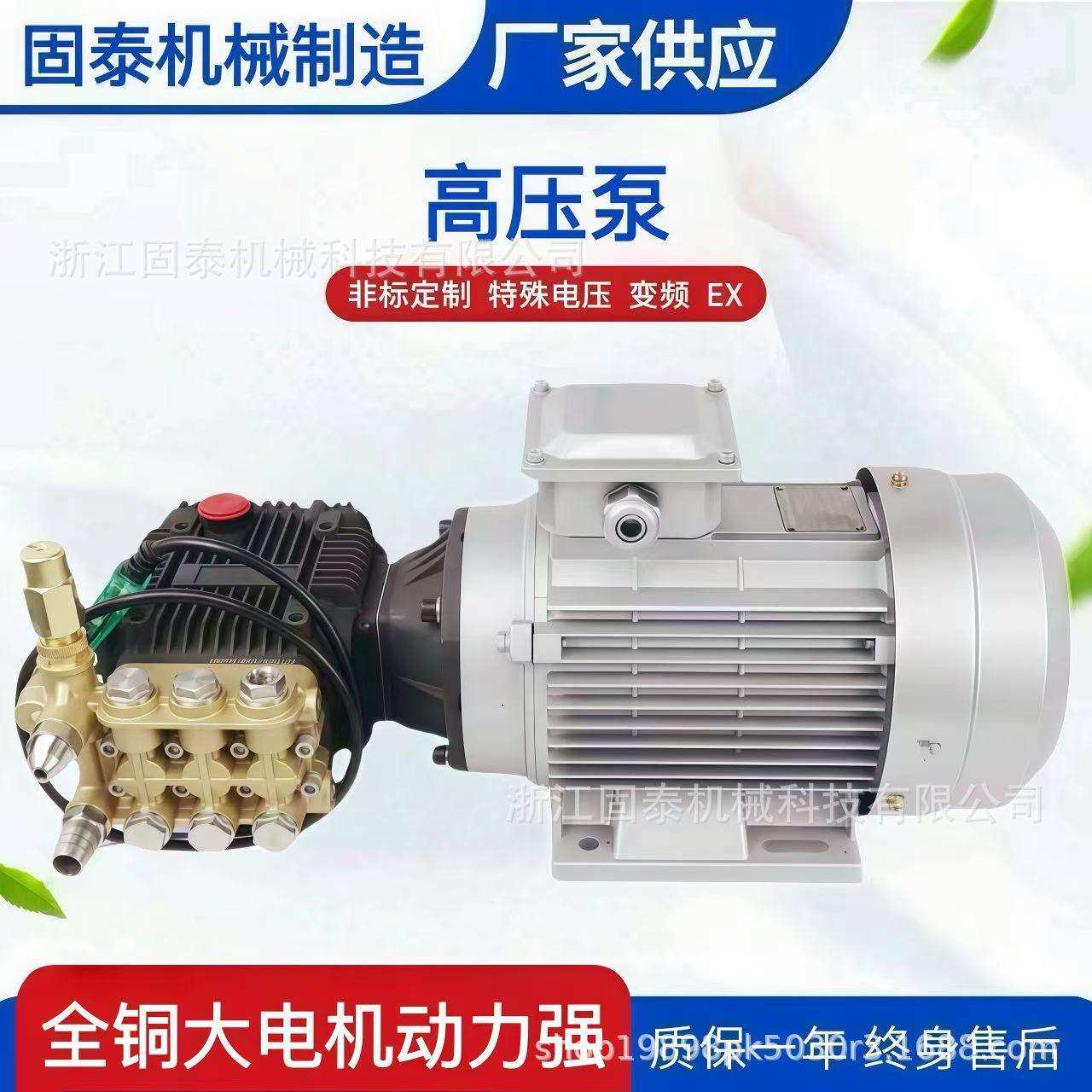 高压清洗220v自助洗车机电机泵头组合配套纯铜大功率电机泵头